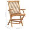 vidaXL Folding Garden Chairs 3 pcs Solid Teak Wood