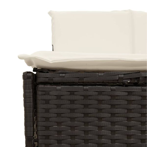 vidaXL Hot Tub Benches with Cushions 2 pcs Black Poly Rattan
