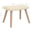 vidaXL Rocking Chair with a Stool Cream Fabric
