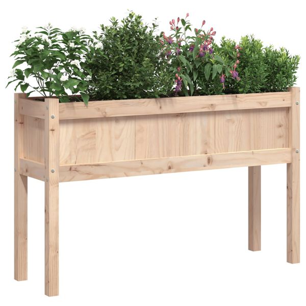 vidaXL Garden Planter with Legs 110x31x70 cm Solid Wood Pine