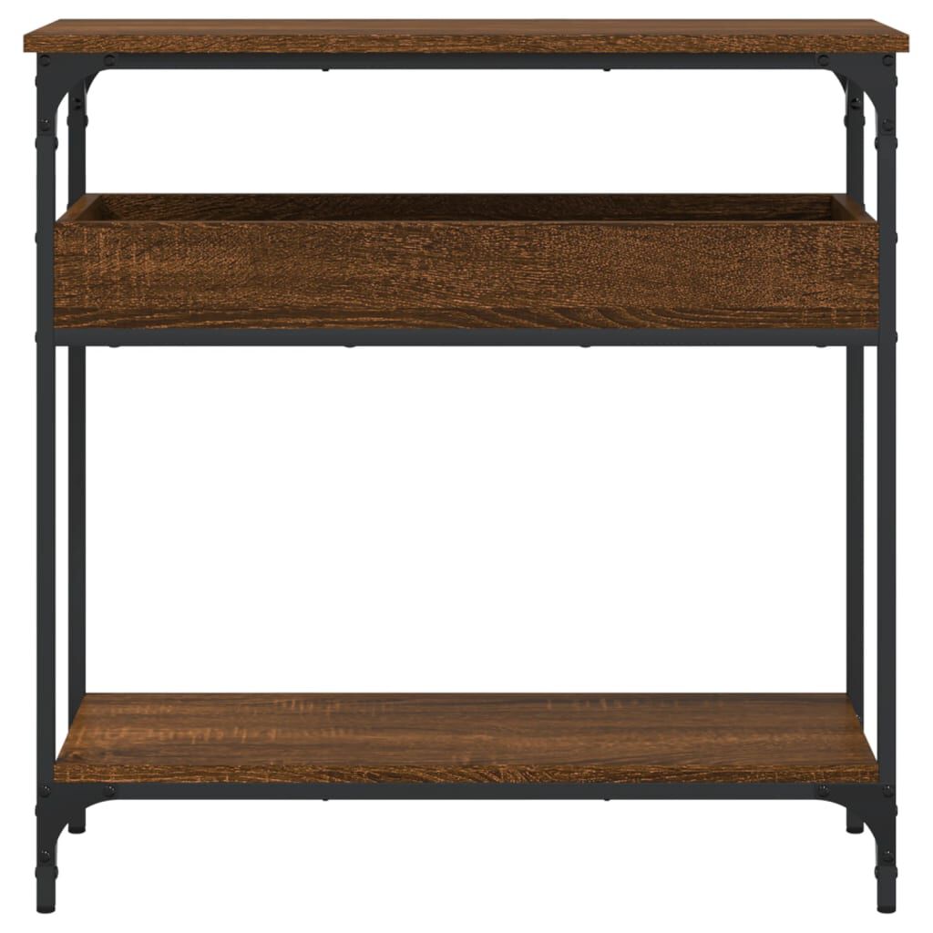 vidaXL Console Table with Shelf Brown Oak 75x29x75cm Engineered Wood