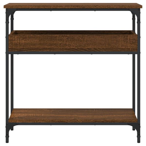 vidaXL Console Table with Shelf Brown Oak 75x29x75cm Engineered Wood