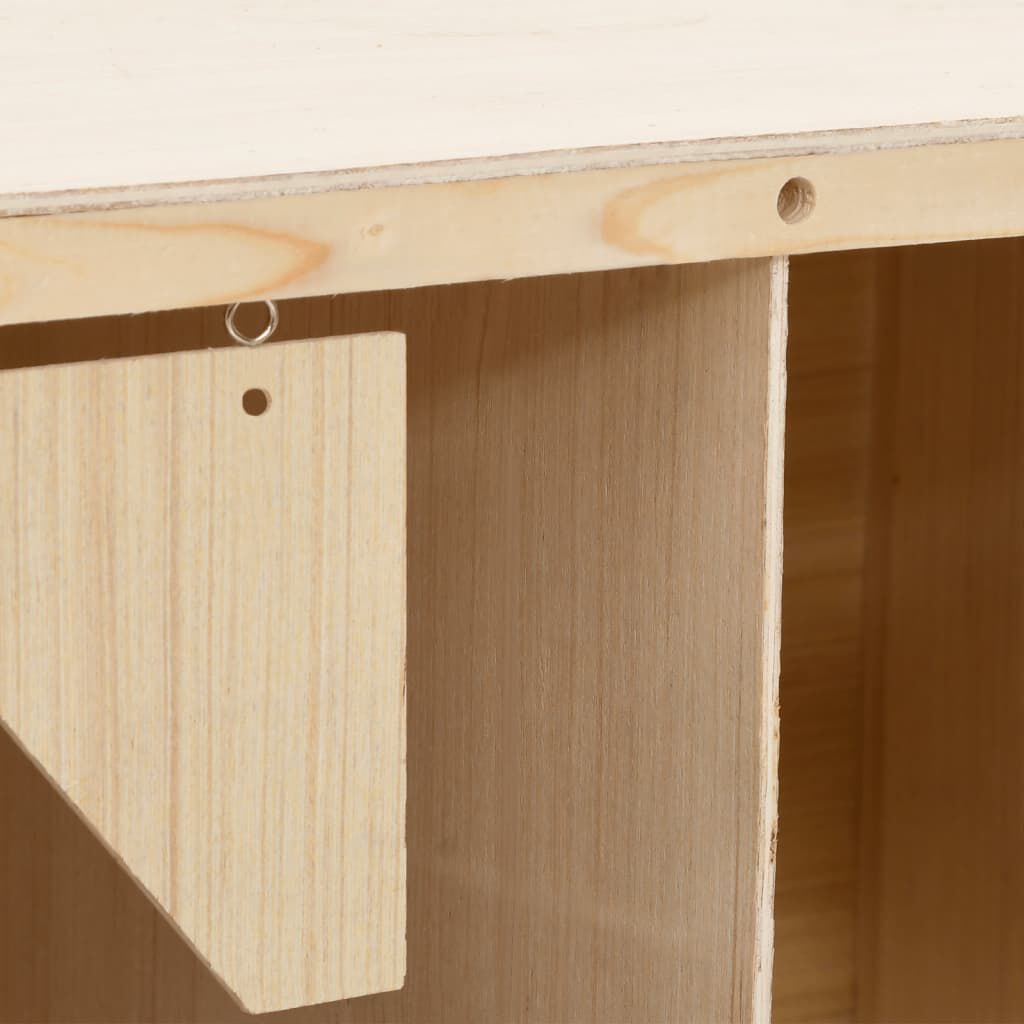 vidaXL Chicken Laying Nest 2 Compartments 63x40x45 cm Solid Pine Wood