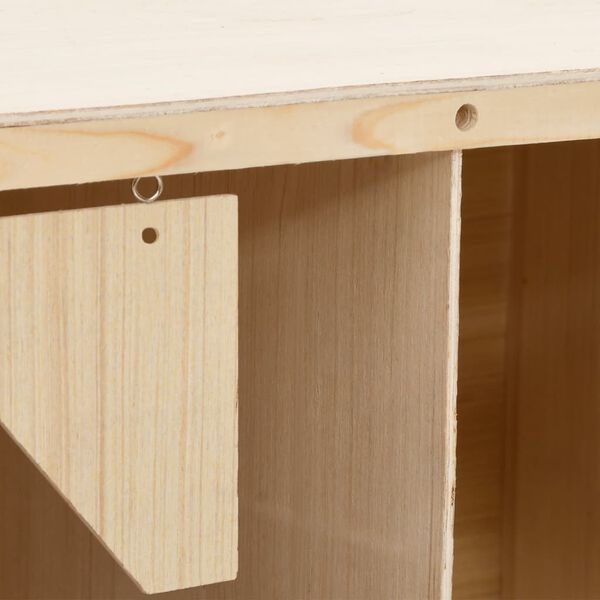 vidaXL Chicken Laying Nest 2 Compartments 63x40x45 cm Solid Pine Wood