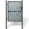 vidaXL Black Single Door Fence Gate 100 x 175 cm