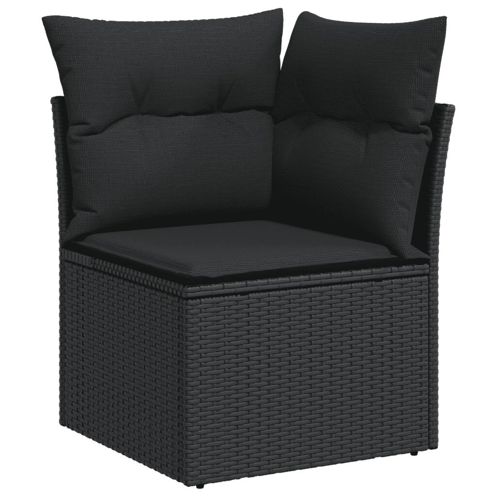 vidaXL 7 Piece Garden Sofa Set with Cushions Brown Poly Rattan