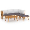 vidaXL 6 Piece Garden Lounge Set with Cushions Solid Wood Acacia