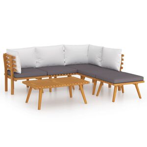 vidaXL 6 Piece Garden Lounge Set with Cushions Solid Wood Acacia