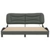 vidaXL Bed Frame with LED without Mattress "Hvar" Dark Grey 183x213 cm Fabric