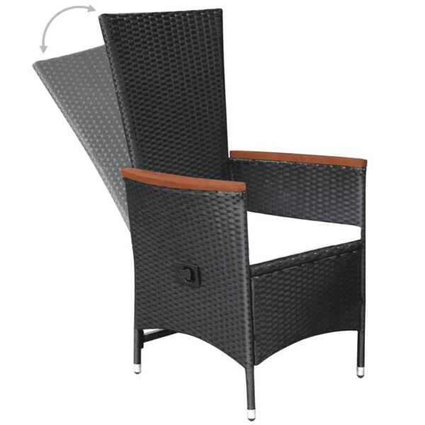 vidaXL 5 Piece Garden Dining Set Black