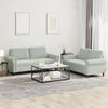vidaXL 2 Piece Sofa Set with Pillows Light Grey Velvet