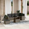 vidaXL 7 Piece Garden Sofa Set with Cushions Grey Poly Rattan
