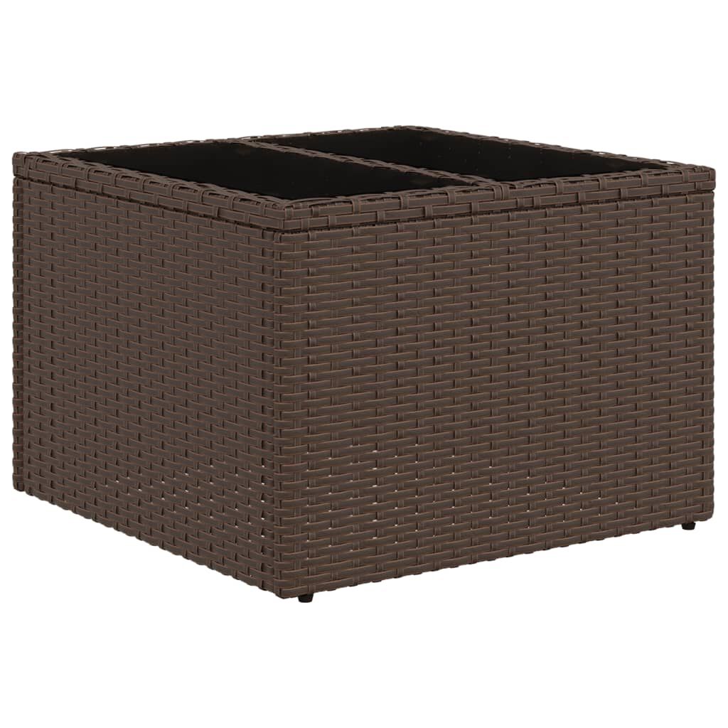 vidaXL 10 Piece Garden Sofa Set with Cushions Brown Poly Rattan