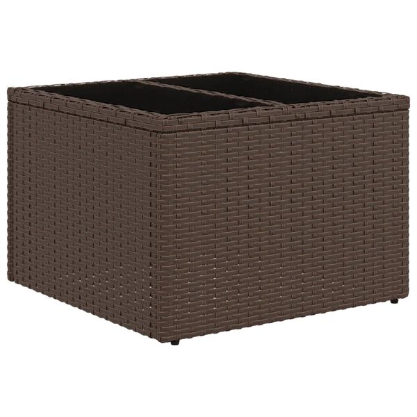 vidaXL 10 Piece Garden Sofa Set with Cushions Brown Poly Rattan