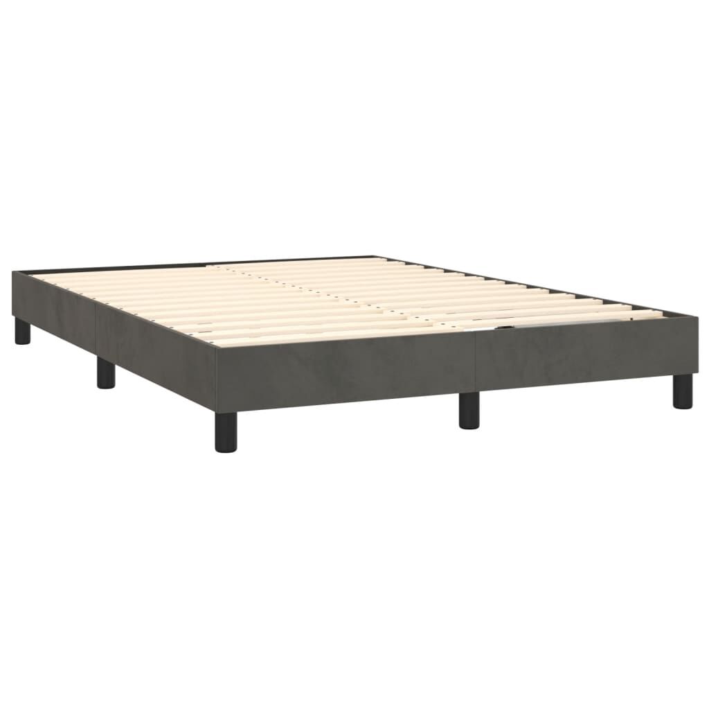 vidaXL Box Spring Bed with Mattress Dark Grey 137x190 cm Velvet