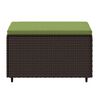 vidaXL Garden Footrest with Cushion Brown Poly Rattan