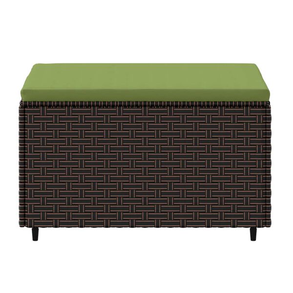 vidaXL Garden Footrest with Cushion Brown Poly Rattan