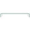 vidaXL TV Stand/Monitor Riser Glass Clear 100x30x13 cm