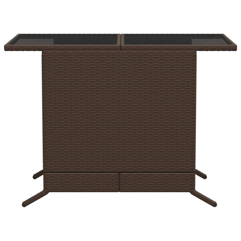 vidaXL 3 Piece Bistro Set with Cushions Brown Poly Rattan