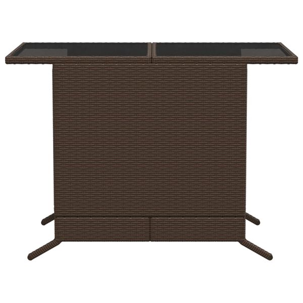 vidaXL 3 Piece Bistro Set with Cushions Brown Poly Rattan