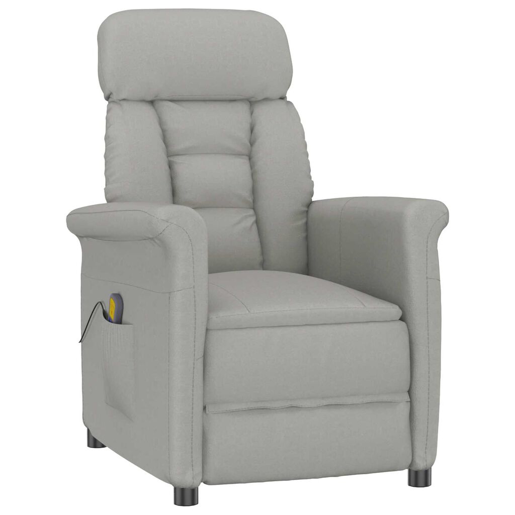 vidaXL Massage Chair Light Grey Microfibre Fabric
