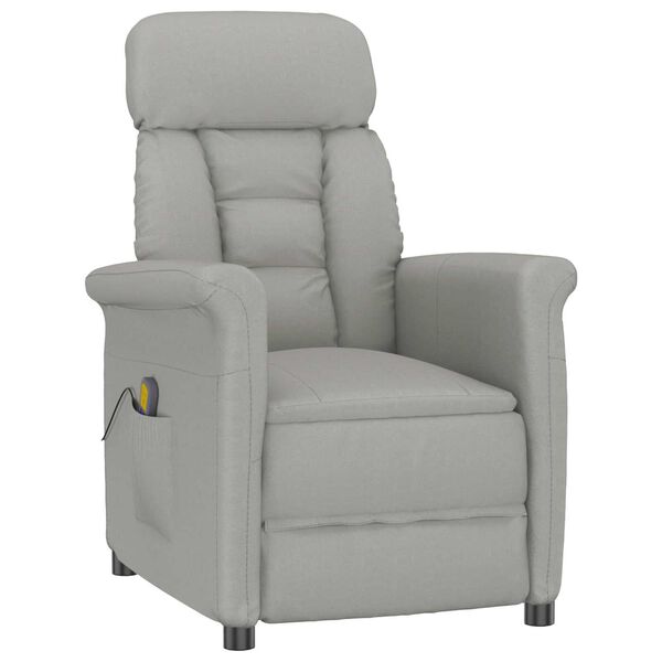 vidaXL Massage Chair Light Grey Microfibre Fabric