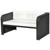 vidaXL 4 Piece Garden Lounge Set with Cushions Poly Rattan Black