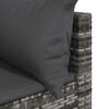 vidaXL 3 Piece Garden Lounge Set with Cushions Grey Poly Rattan