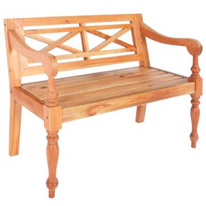 vidaXL Batavia Bench 98 cm Solid Mahogany Wood Light Brown