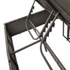 vidaXL Double Sun Lounger with Roof and Curtains Black Poly Rattan