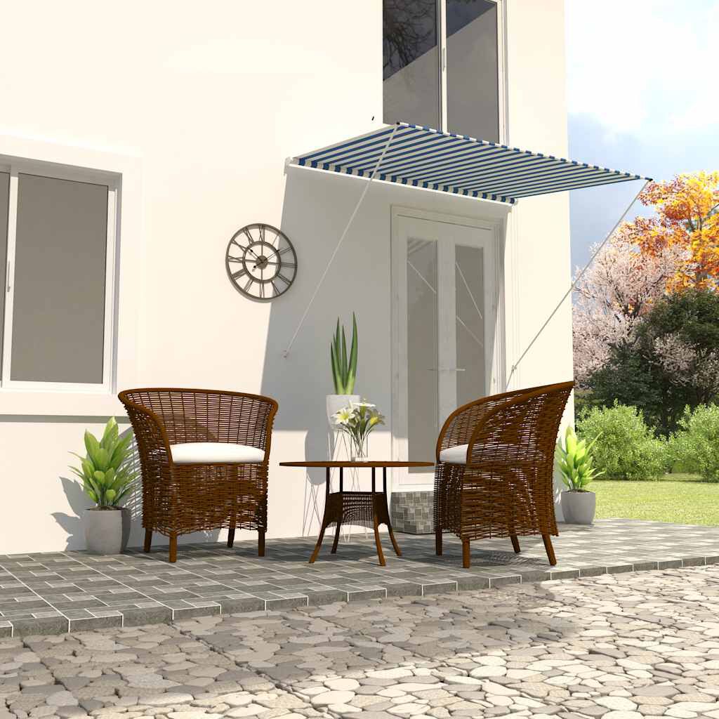 vidaXL Retractable Awning 200x150 cm Blue and White