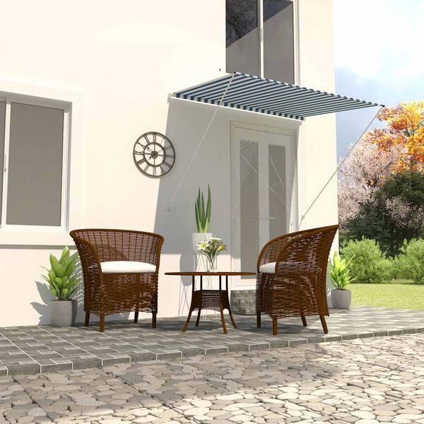 vidaXL Retractable Awning 200x150 cm Blue and White