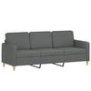 vidaXL 3 Piece Sofa Set with Cushions Dark Grey Fabric