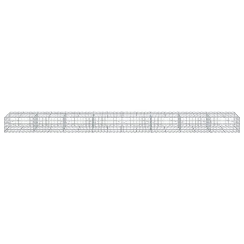 vidaXL Gabion Basket with Cover 800x100x50 cm Galvanised Iron
