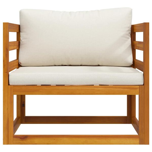 vidaXL Garden Chair with Cream Cushions Solid Acacia Wood