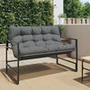 vidaXL Garden Bench with Cushion Anthracite 113 cm Steel