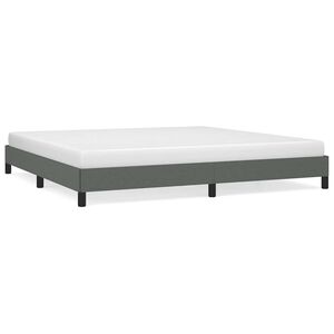 vidaXL Bed Frame without Mattress Dark Grey 193x203 cm King Fabric