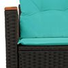 vidaXL Garden Sofa with Cushions 2-Seater Black Poly Rattan