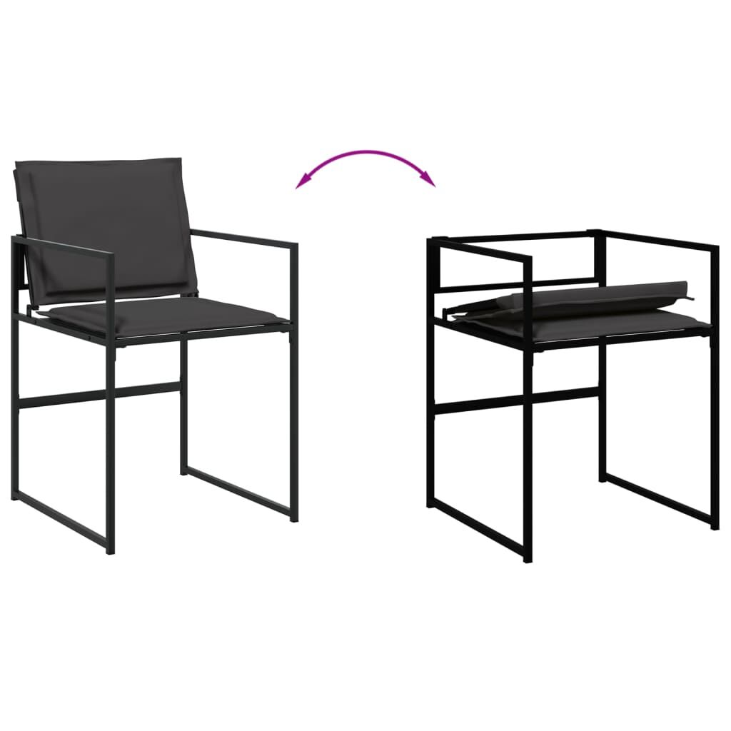 vidaXL 13 Piece Garden Dining Set with Cushions Black Textilene