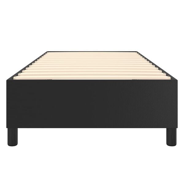 vidaXL Bed Frame without Mattress Black Twin Faux Leather (US Only)