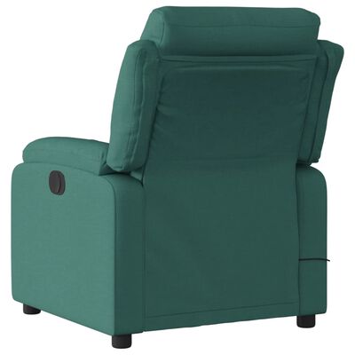 vidaXL Massage Recliner Chair Dark Green Fabric