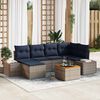 vidaXL Garden Sofa Set with Cushion 7 pcs Grey Poly Rattan