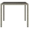 vidaXL Garden Dining Table Grey 90 x 90 x 75 cm Poly rattan