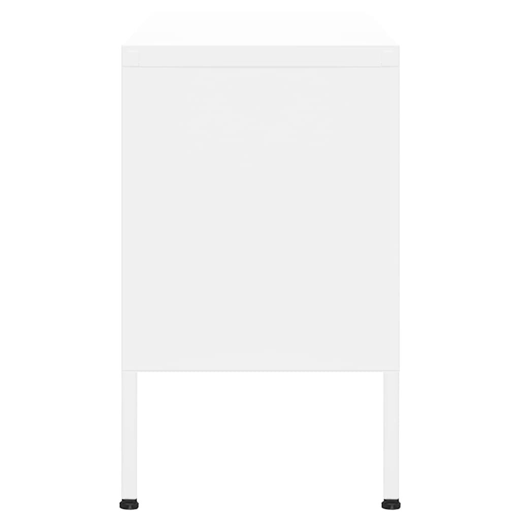 vidaXL TV Cabinet White 105x35x50 cm Steel