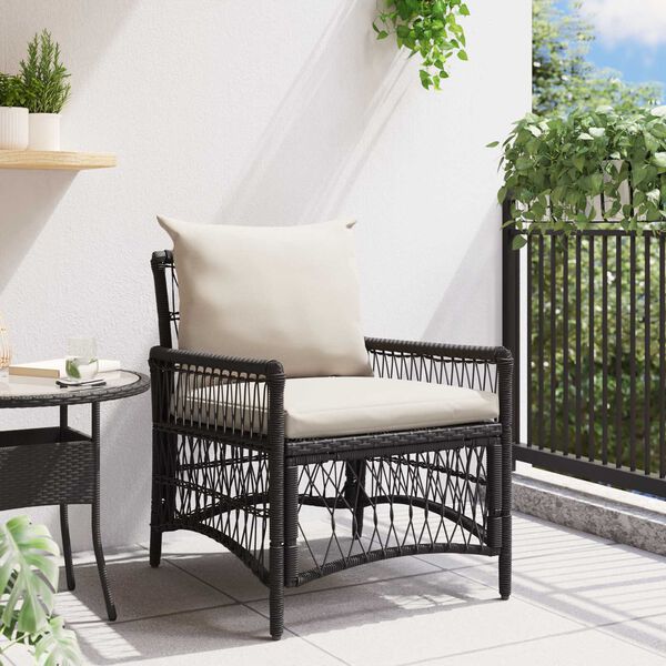 vidaXL Garden Chair Black 60 x 70 x 78cm Poly Rattan