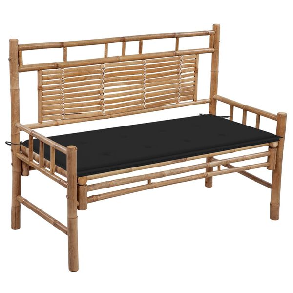 vidaXL Garden Bench with Cushion 120 cm Bamboo