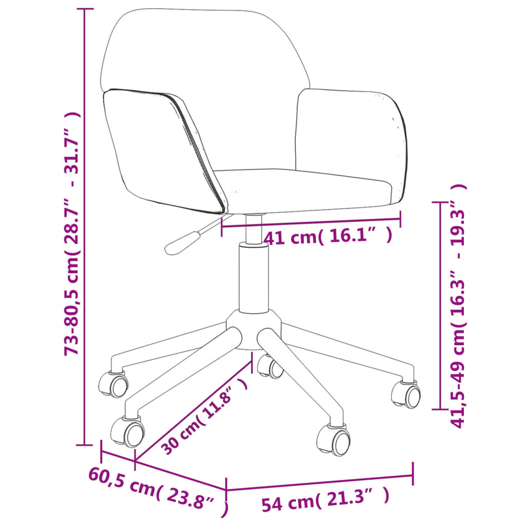 vidaXL Swivel Office Chair Light Grey Fabric