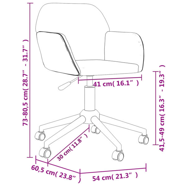 vidaXL Swivel Office Chair Light Grey Fabric