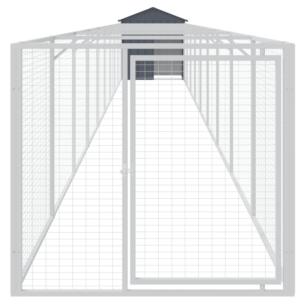 vidaXL Dog House with Roof Anthracite 117x1017x123 cm Galvanised Steel