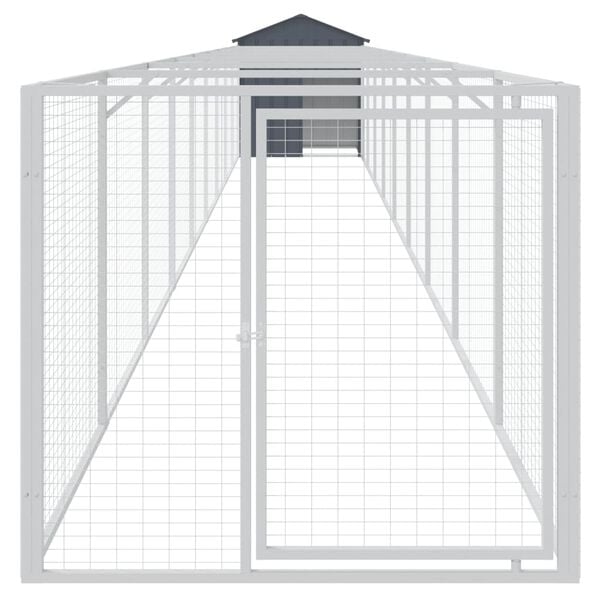 vidaXL Dog House with Roof Anthracite 117x1017x123 cm Galvanised Steel